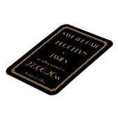 Magnet Flexible Gatsby Art Déco Noir Mariage Enregistrer La Date M (Côté Gauche)