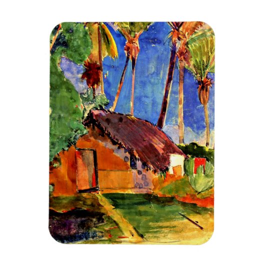 Magnet Flexible Gauguin - Cabine de chaume sous les palmiers (Vertical)