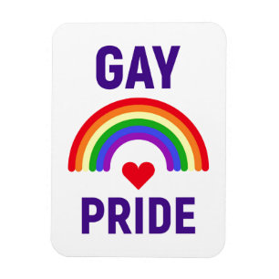 Magnet Flexible Gay pride Coeur et arc-en-ciel