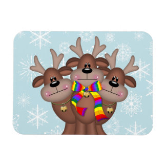 Magnet Flexible Gay pride Whimsical Christmas Reindeer