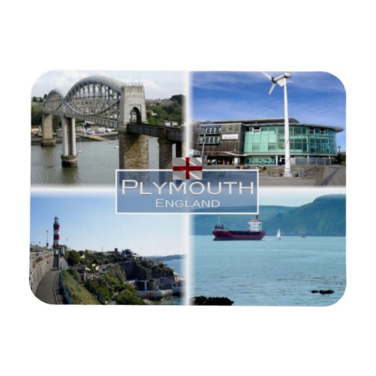 Magnet Flexible GB Royaume-Uni - Angleterre - Plymouth Devon - (Horizontal)