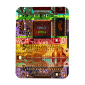 Magnet Flexible Geek et carte à circuits imprimés Glitch Nom robot (Vertical)