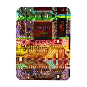 Magnet Flexible Geek et carte à circuits imprimés Glitch Nom robot