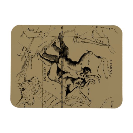 Magnet Flexible Gemini Constellation Zodiac Hevelius 1690 (Horizontal)