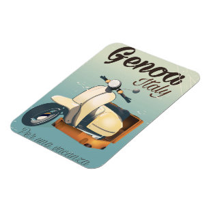 Magnet Flexible Gênes Italie Pour des vacances affiche vintage