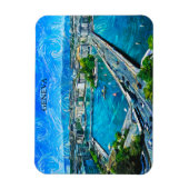 Magnet Flexible Genève Suisse Panorama Vue Peinture (Vertical)