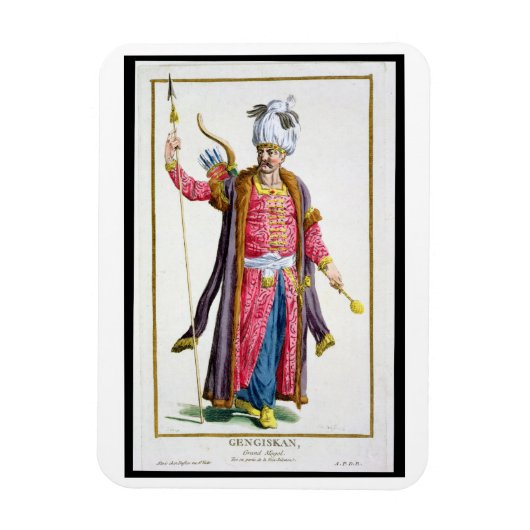 Magnet Flexible Genghis Khan (c.1162-1227) de Receuil des Estam (Vertical)