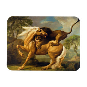 Magnet Flexible George Stubbs un lion attaquant un cheval,