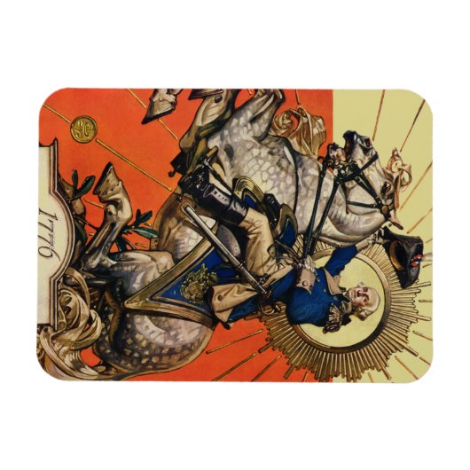 Magnet Flexible George Washington à cheval (Horizontal)