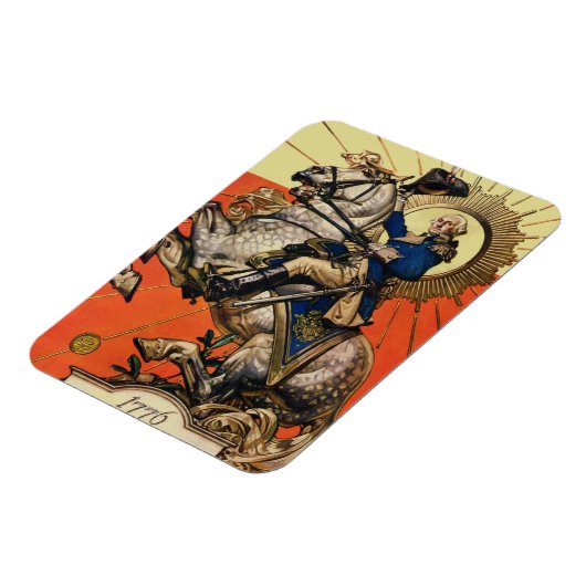 Magnet Flexible George Washington à cheval (Côté Gauche)