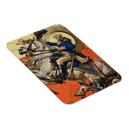 Magnet Flexible George Washington à cheval (Côté Droit)