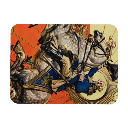 Magnet Flexible George Washington à cheval (Horizontal)