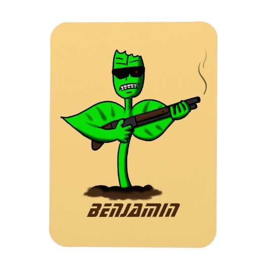 Magnet Flexible Germinator cyborg plante dessin humoristique (Vertical)