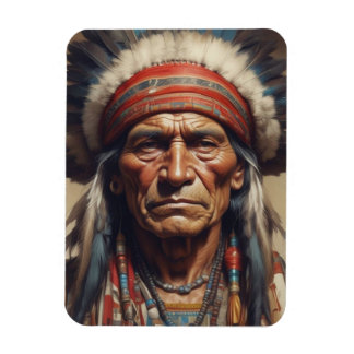 Magnet Flexible Geronimo Portrait du chef guerrier indien