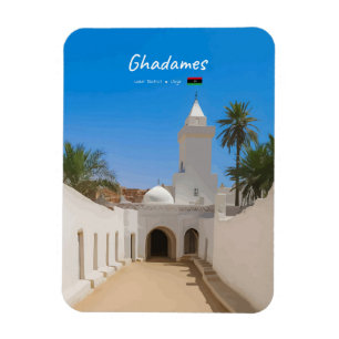 Magnet Flexible Ghadamès, Libye - Mosquée Blanche Arrondie