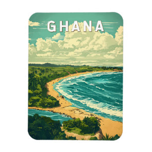 Magnet Flexible Ghana Illustration Travel Art Vintage