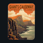 Magnet Flexible Giants Causeway Irlande du Nord Voyage Vintage<br><div class="desc">Giants Causeway design vectoriel art. Giants Causeway est une zone d'environ 40 000 colonnes de basalte qui s'entremêlent,  résultat d'une éruption volcanique ancienne de fissure.</div>