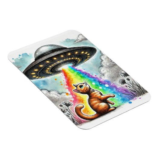 Magnet Flexible Ginger Kitty et l'OVNI (Côté Droit)