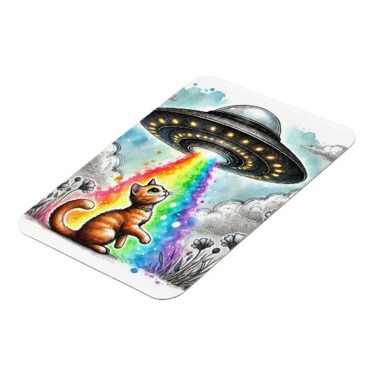 Magnet Flexible Ginger Kitty et l'OVNI (Côté Gauche)