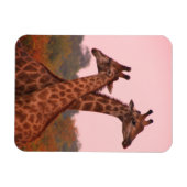 Magnet Flexible Girafe au ciel rose (Horizontal)
