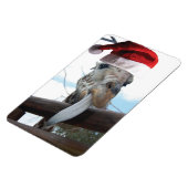 Magnet Flexible Girafe portant un Casquette du Père Noël (Côté Gauche)