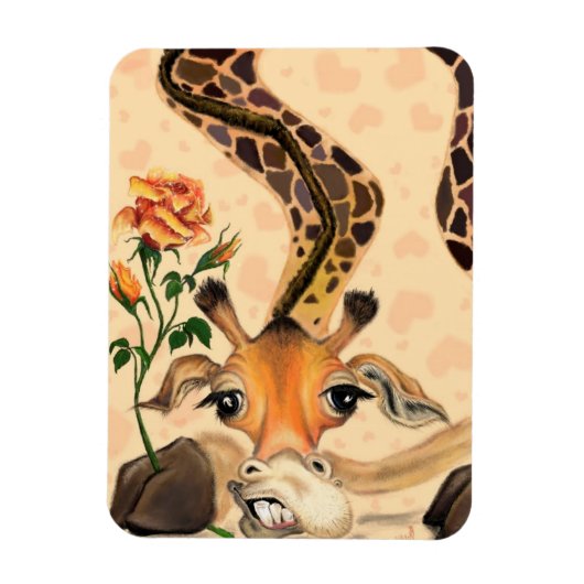 Magnet Flexible Girafe romantique - Gentleman - Ajoutez votre text (Vertical)