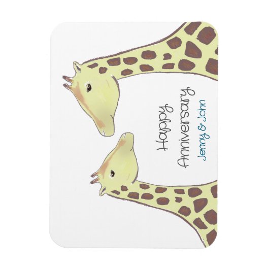 Magnet Flexible Giraffe Couple Mariage Anniversaire (Vertical)