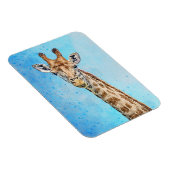 Magnet Flexible Giraffe curieuse avec Ciel de Confetti Bleu (Côté Droit)