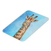 Magnet Flexible Giraffe curieuse avec Ciel de Confetti Bleu (Côté Gauche)
