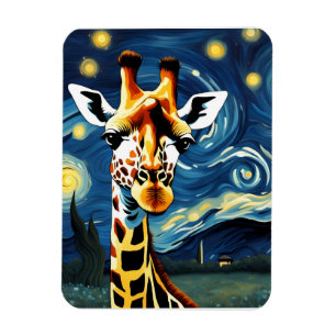Magnet Flexible Giraffe dans la nuit étoilée