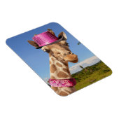 Magnet Flexible Giraffe dans un casquette rose étincelant (Côté Droit)