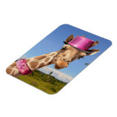 Magnet Flexible Giraffe dans un casquette rose étincelant (Côté Gauche)