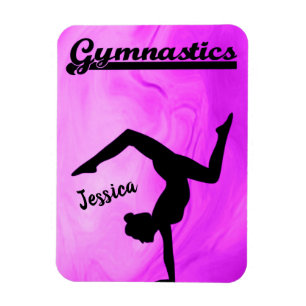 Magnet Flexible Girls Gymnastique Purple Swirl Personnalisé