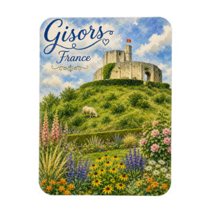 Magnet Flexible Gisors France Château Normandie aquarelle