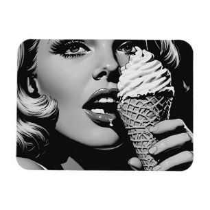 Magnet Flexible Glace blonde de style BD noir et blanc des années