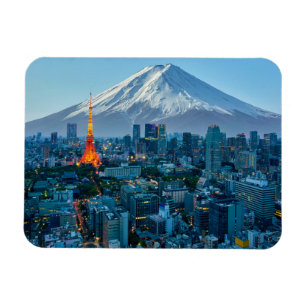 Magnet Flexible Glace et neige Mt. Fuji et Tokyo Skyline