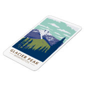 Magnet Flexible Glacier Peak Washington Travel Art Vintage (Côté Gauche)