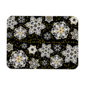 Magnet Flexible Glam aux flocons dorés de minuit (Horizontal)