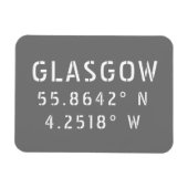 Magnet Flexible Glasgow Écosse Latitude & Longitude (Horizontal)