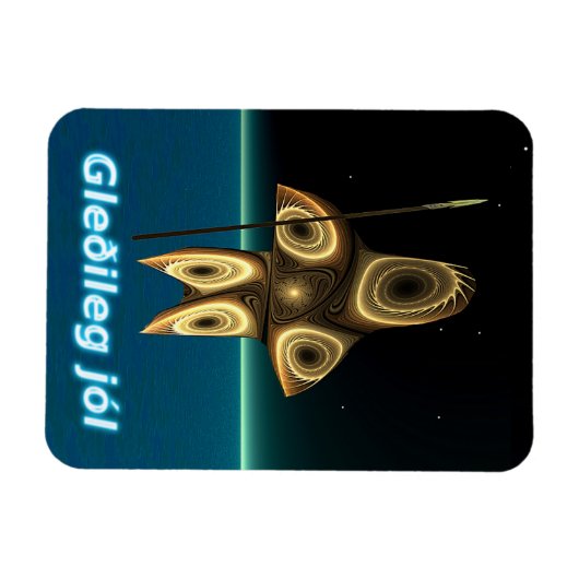 Magnet Flexible Gleðileg jól - Chasseur inuit fragile (Horizontal)