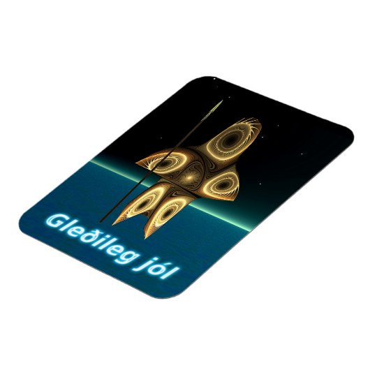 Magnet Flexible Gleðileg jól - Chasseur inuit fragile (Côté Gauche)