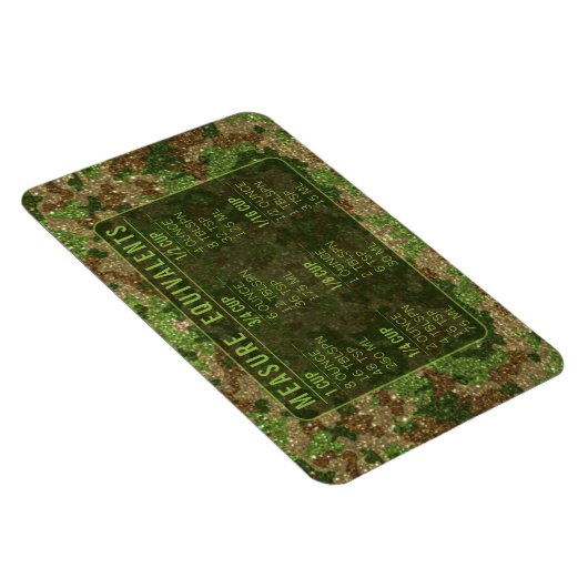 Magnet Flexible Glitter Measuring Conversion Kitchen Measure Guide (Côté Droit)