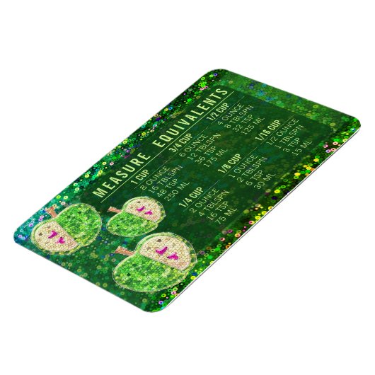 Magnet Flexible Glitter Measuring Conversion Kitchen Measure Guide (Côté Gauche)