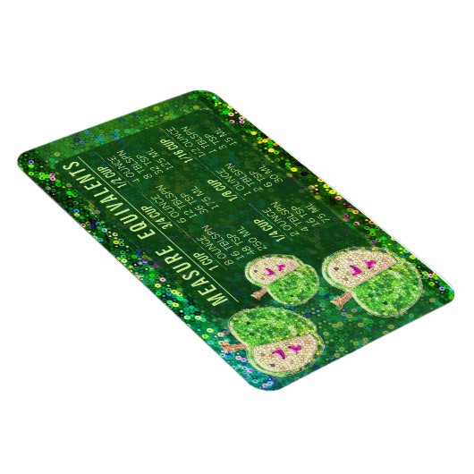 Magnet Flexible Glitter Measuring Conversion Kitchen Measure Guide (Côté Droit)