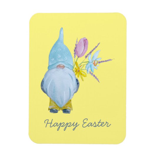 Magnet Flexible Gnome de printemps Joyeuses Pâques (Vertical)