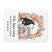 Magnet Flexible Gnome Peach Floral 30e anniversaire Mariage sur me (Horizontal)