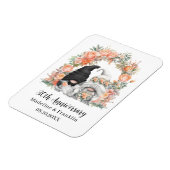 Magnet Flexible Gnome Peach Floral 30e anniversaire Mariage sur me (Côté Gauche)