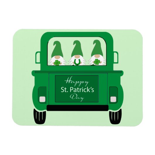 Magnet Flexible Gnomes de la Saint-Patrick dans un camion (Horizontal)