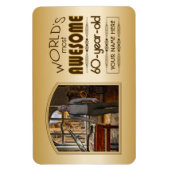Magnet Flexible Gold 60th Birthday Meilleur cadre photo personnali (Vertical)