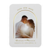 Magnet Flexible Gold Arched Frame Wedding Photo Save the Date (Vertical)